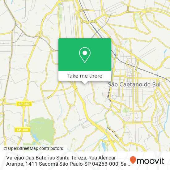 Varejao Das Baterias Santa Tereza, Rua Alencar Araripe, 1411 Sacomã São Paulo-SP 04253-000 map