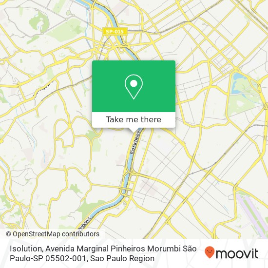 Mapa Isolution, Avenida Marginal Pinheiros Morumbi São Paulo-SP 05502-001