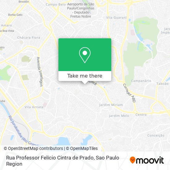Mapa Rua Professor Felício Cintra de Prado