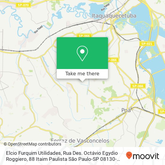 Mapa Elcio Furquim Utilidades, Rua Des. Octávio Egydio Roggiero, 88 Itaim Paulista São Paulo-SP 08130-010
