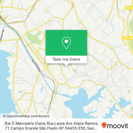 Mapa Bar E Mercearia Viana, Rua Laura dos Anjos Ramos, 71 Campo Grande São Paulo-SP 04455-350