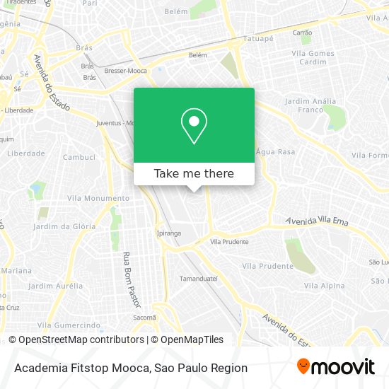 Academia Fitstop Mooca map