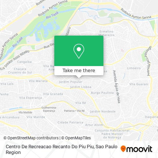 Mapa Centro De Recreacao Recanto Do Piu Piu