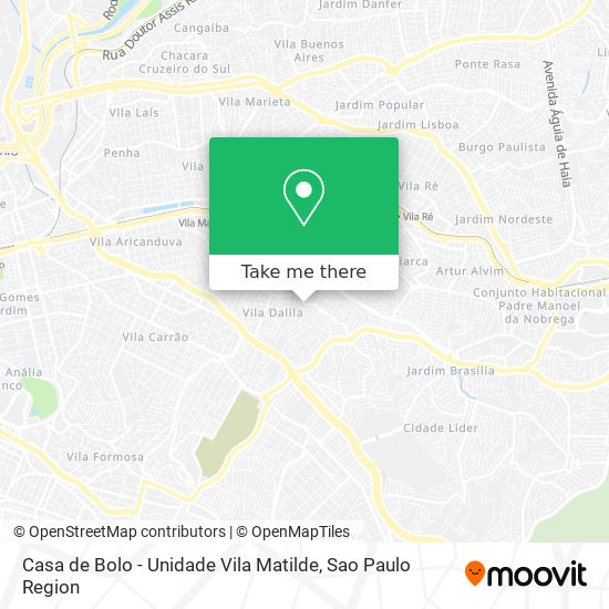 Mapa Casa de Bolo - Unidade Vila Matilde