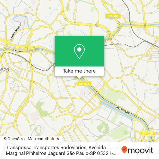 Transpossa Transportes Rodoviarios, Avenida Marginal Pinheiros Jaguaré São Paulo-SP 05321-010 map