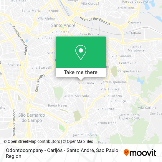 Mapa Odontocompany - Carijós - Santo André