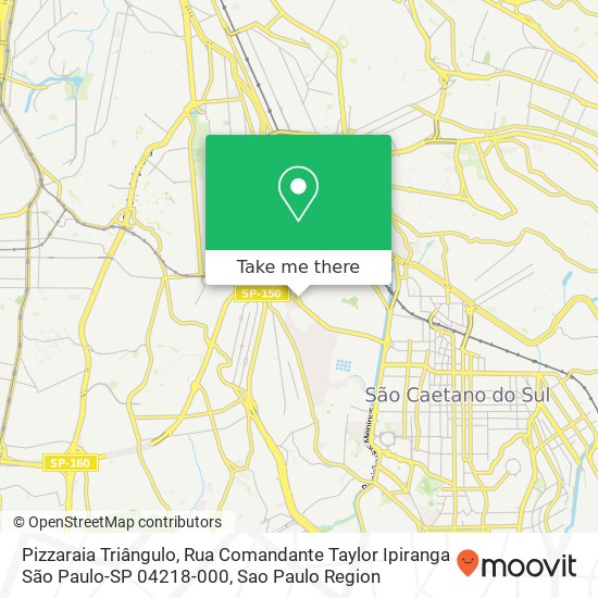 Mapa Pizzaraia Triângulo, Rua Comandante Taylor Ipiranga São Paulo-SP 04218-000