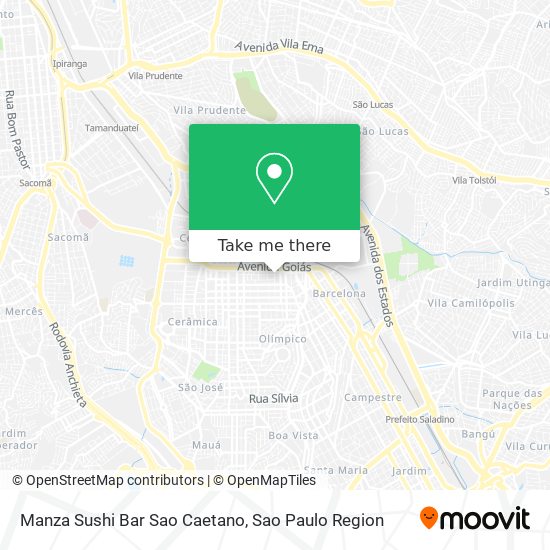 Manza Sushi Bar Sao Caetano map