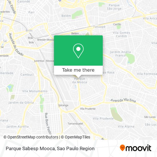 Mapa Parque Sabesp Mooca