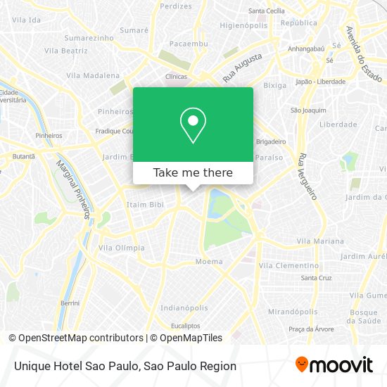 Mapa Unique Hotel Sao Paulo