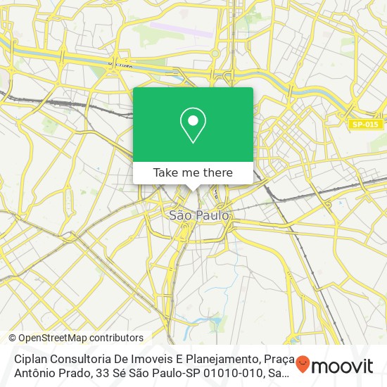 Mapa Ciplan Consultoria De Imoveis E Planejamento, Praça Antônio Prado, 33 Sé São Paulo-SP 01010-010