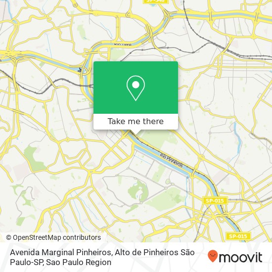 Avenida Marginal Pinheiros, Alto de Pinheiros São Paulo-SP map