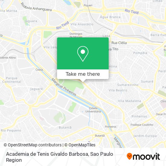 Mapa Academia de Tenis Givaldo Barbosa