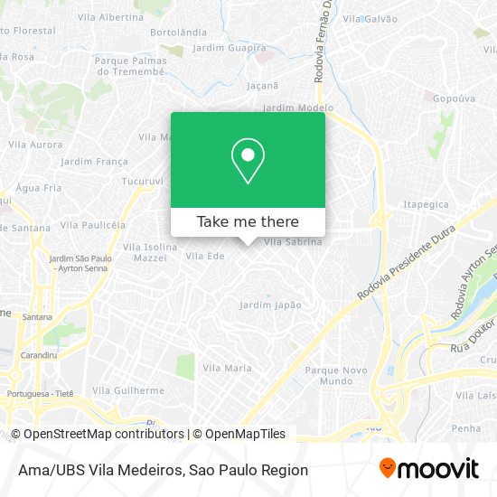 Mapa Ama/UBS Vila Medeiros