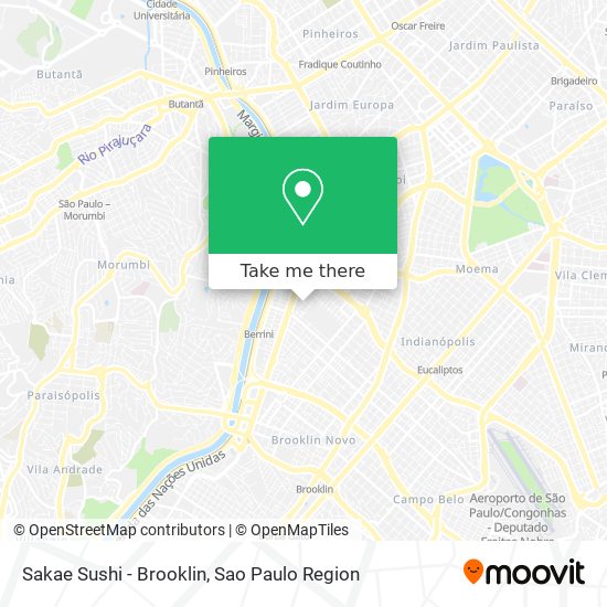 Mapa Sakae Sushi - Brooklin