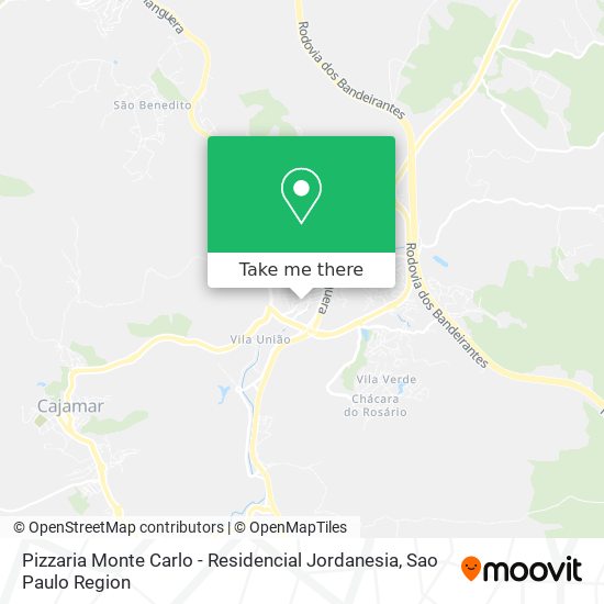 Mapa Pizzaria Monte Carlo - Residencial Jordanesia