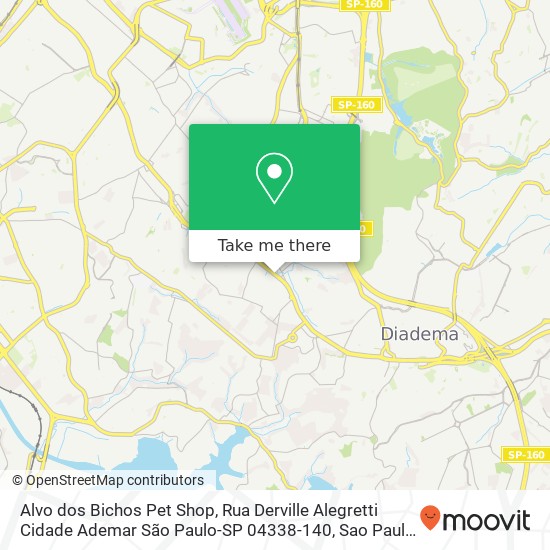 Alvo dos Bichos Pet Shop, Rua Derville Alegretti Cidade Ademar São Paulo-SP 04338-140 map