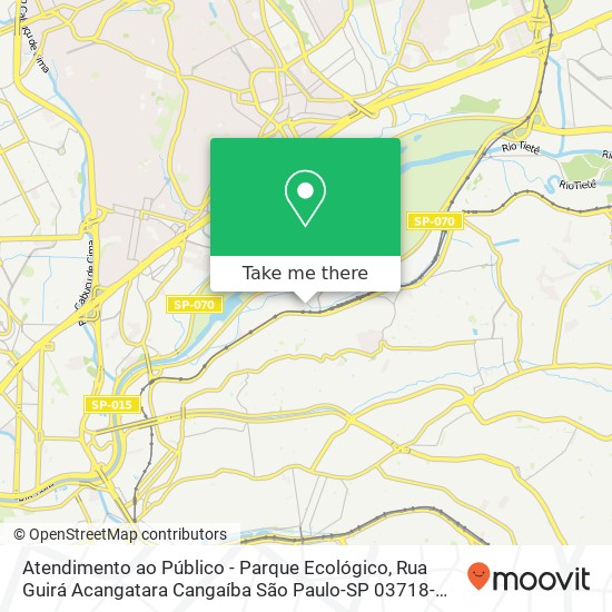 Atendimento ao Público - Parque Ecológico, Rua Guirá Acangatara Cangaíba São Paulo-SP 03718-090 map