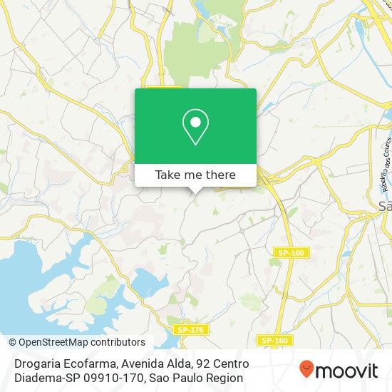 Mapa Drogaria Ecofarma, Avenida Alda, 92 Centro Diadema-SP 09910-170