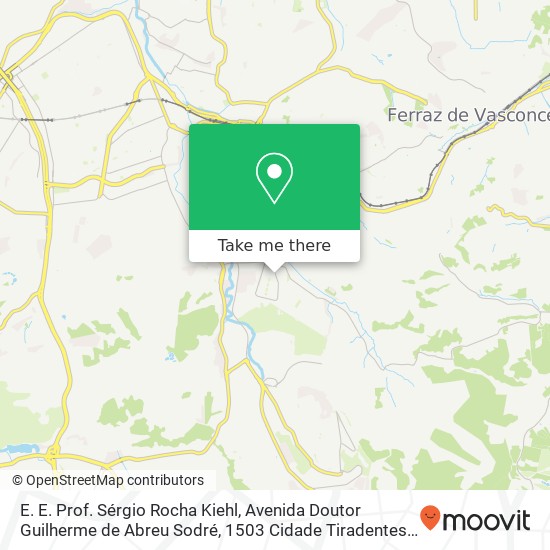 Mapa E. E. Prof. Sérgio Rocha Kiehl, Avenida Doutor Guilherme de Abreu Sodré, 1503 Cidade Tiradentes São Paulo-SP 08490-010