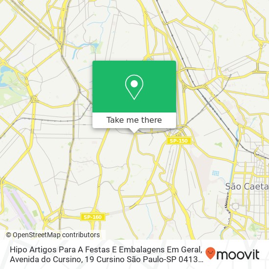 Mapa Hipo Artigos Para A Festas E Embalagens Em Geral, Avenida do Cursino, 19 Cursino São Paulo-SP 04133-000