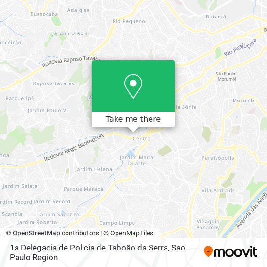 Mapa 1a Delegacia de Polícia de Taboão da Serra