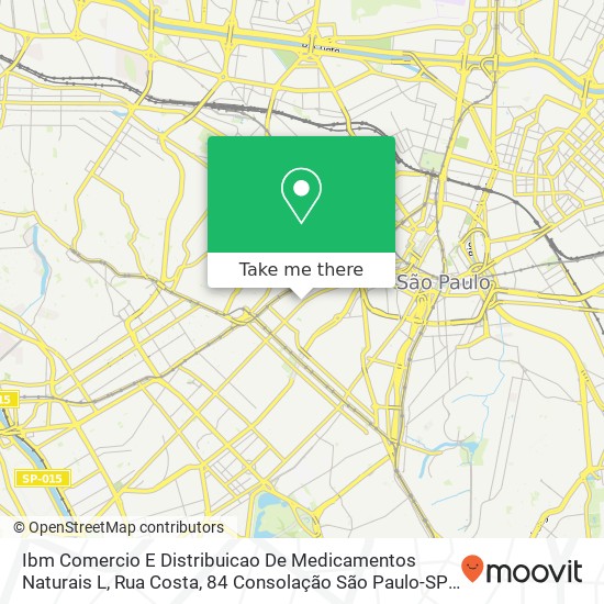 Mapa Ibm Comercio E Distribuicao De Medicamentos Naturais L, Rua Costa, 84 Consolação São Paulo-SP 01304-010