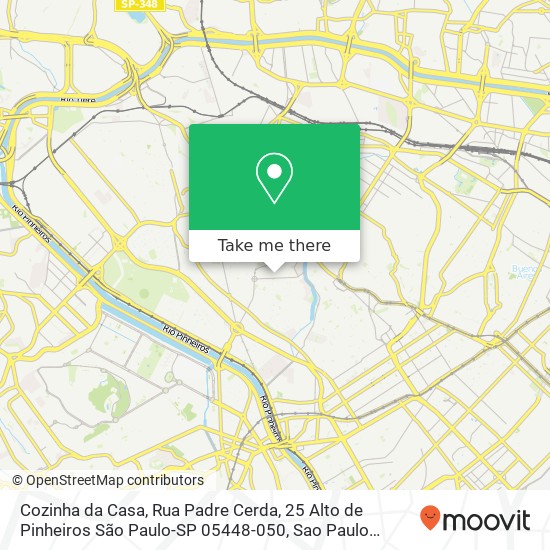 Mapa Cozinha da Casa, Rua Padre Cerda, 25 Alto de Pinheiros São Paulo-SP 05448-050