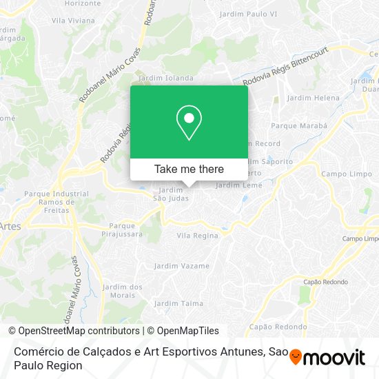 Comércio de Calçados e Art Esportivos Antunes map