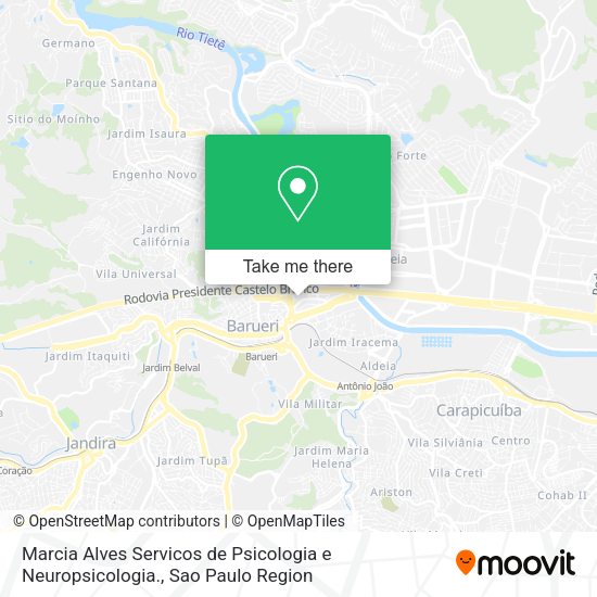 Marcia Alves Servicos de Psicologia e Neuropsicologia. map