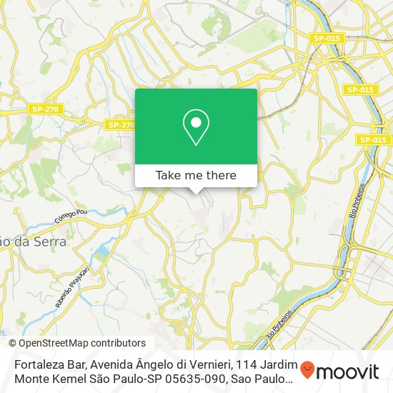 Mapa Fortaleza Bar, Avenida Ângelo di Vernieri, 114 Jardim Monte Kemel São Paulo-SP 05635-090