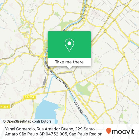 Mapa Yanni Comercio, Rua Amador Bueno, 229 Santo Amaro São Paulo-SP 04752-005