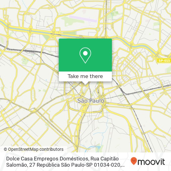 Mapa Dolce Casa Empregos Domésticos, Rua Capitão Salomão, 27 República São Paulo-SP 01034-020