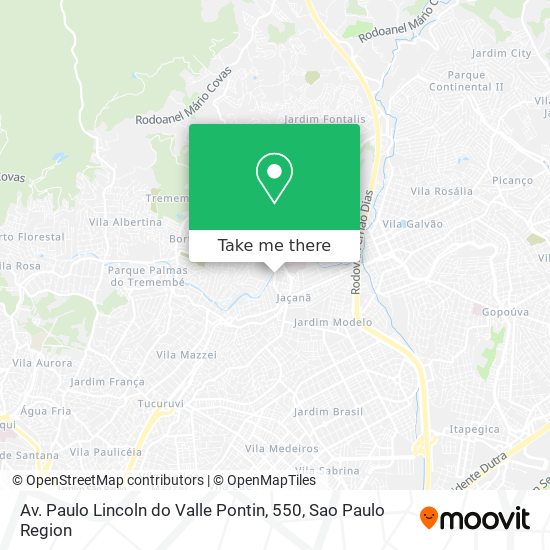 Mapa Av. Paulo Lincoln do Valle Pontin, 550
