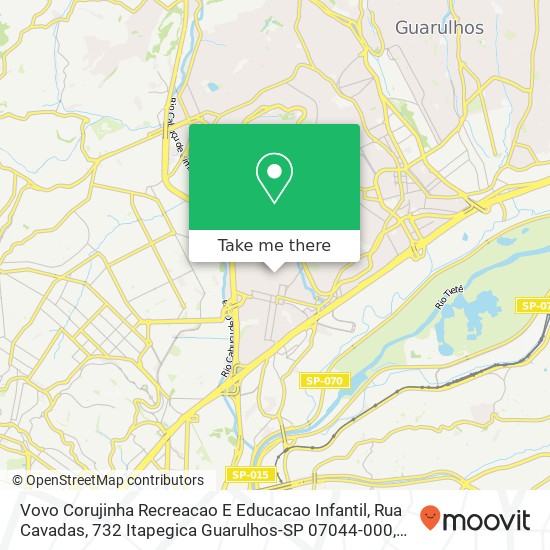 Mapa Vovo Corujinha Recreacao E Educacao Infantil, Rua Cavadas, 732 Itapegica Guarulhos-SP 07044-000