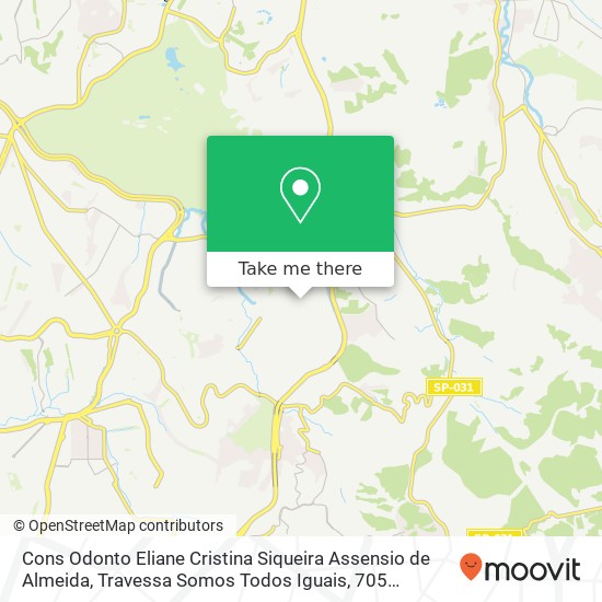 Mapa Cons Odonto Eliane Cristina Siqueira Assensio de Almeida, Travessa Somos Todos Iguais, 705 Iguatemi São Paulo-SP 08343-000