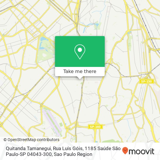 Mapa Quitanda Tamanegui, Rua Luís Góis, 1185 Saúde São Paulo-SP 04043-300