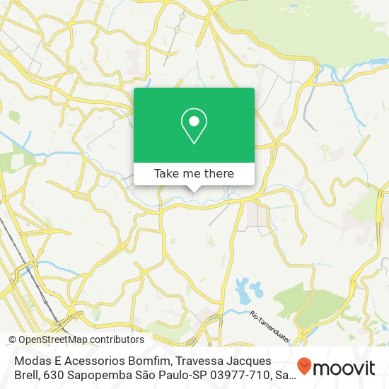 Modas E Acessorios Bomfim, Travessa Jacques Brell, 630 Sapopemba São Paulo-SP 03977-710 map