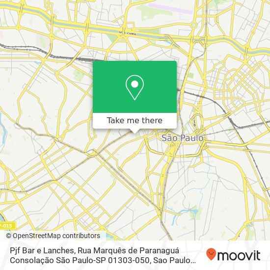 Mapa Pjf Bar e Lanches, Rua Marquês de Paranaguá Consolação São Paulo-SP 01303-050