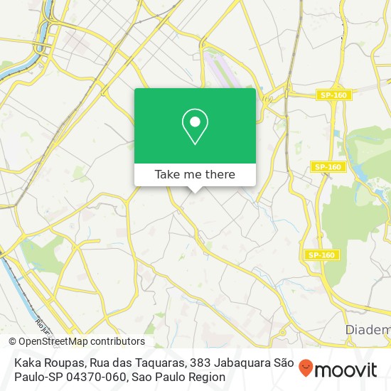 Kaka Roupas, Rua das Taquaras, 383 Jabaquara São Paulo-SP 04370-060 map