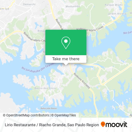 Mapa Lirio Restaurante / Riacho Grande