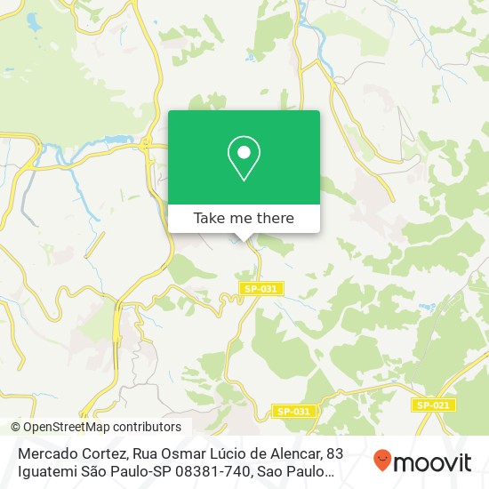 Mapa Mercado Cortez, Rua Osmar Lúcio de Alencar, 83 Iguatemi São Paulo-SP 08381-740