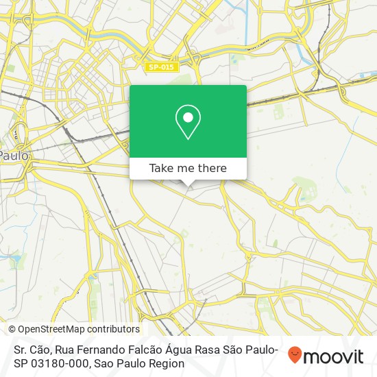 Sr. Cão, Rua Fernando Falcão Água Rasa São Paulo-SP 03180-000 map