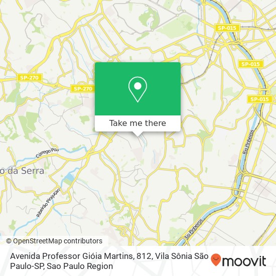 Mapa Avenida Professor Gióia Martins, 812, Vila Sônia São Paulo-SP
