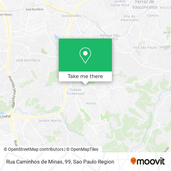 Mapa Rua Caminhos de Minas, 99