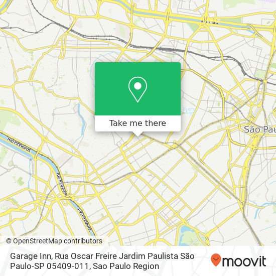 Mapa Garage Inn, Rua Oscar Freire Jardim Paulista São Paulo-SP 05409-011