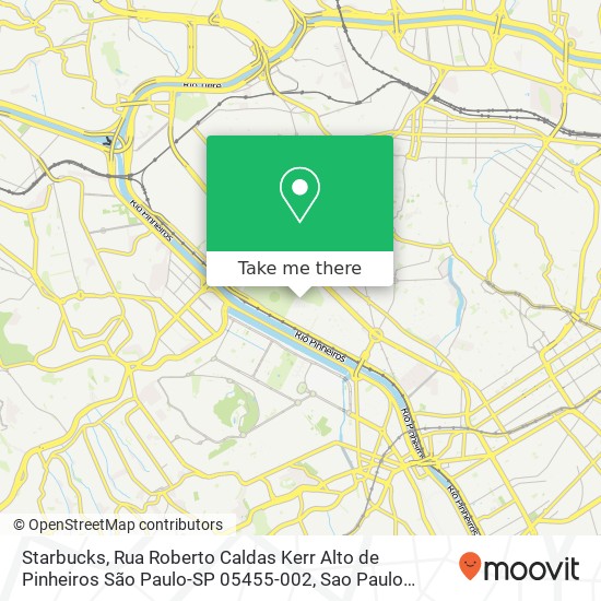 Mapa Starbucks, Rua Roberto Caldas Kerr Alto de Pinheiros São Paulo-SP 05455-002