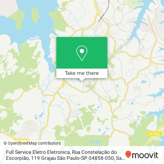 Mapa Full Service Eletro Eletronica, Rua Constelação do Escorpião, 119 Grajau São Paulo-SP 04858-050
