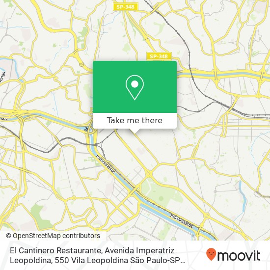 Mapa El Cantinero Restaurante, Avenida Imperatriz Leopoldina, 550 Vila Leopoldina São Paulo-SP 05305-000