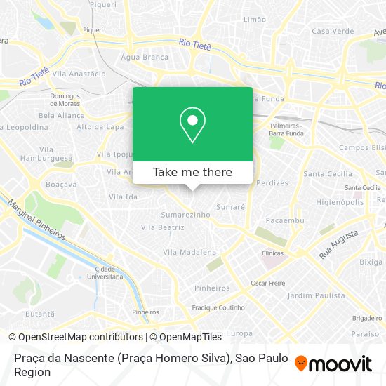 Praça da Nascente (Praça Homero Silva) map